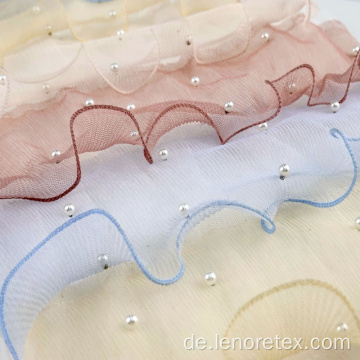 Frauen stricken Stickerei Perlenspitze Pearl Mesh Stoff